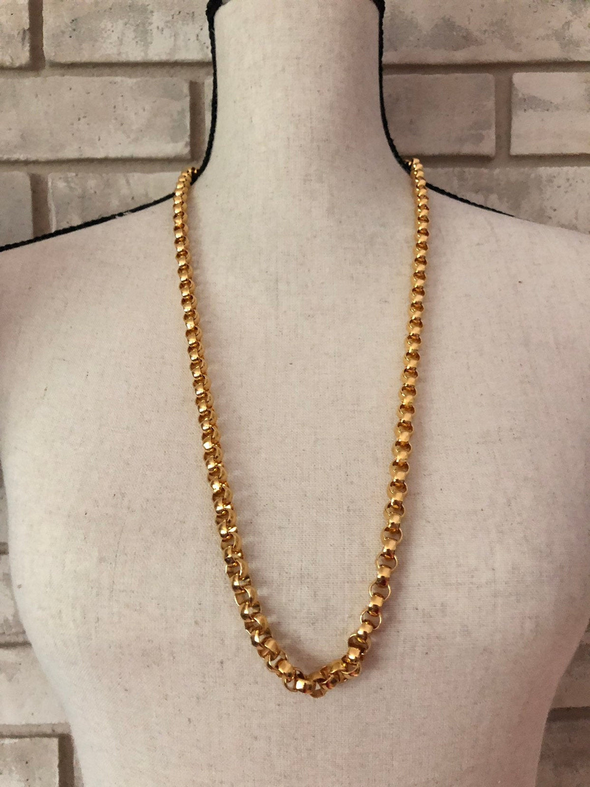 Classic Gold Link Chain Vintage Layering Necklace - 24 Wishes Vintage Jewelry