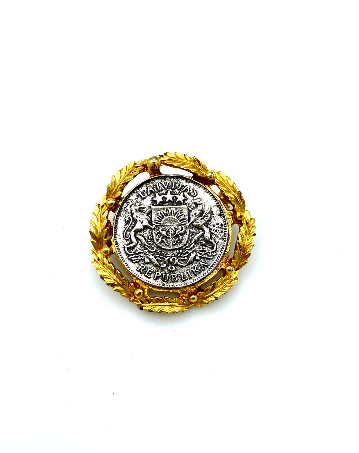 Classic Gold & Silver Coin Vintage Brooch by Mimi di N - 24 Wishes Vintage Jewelry