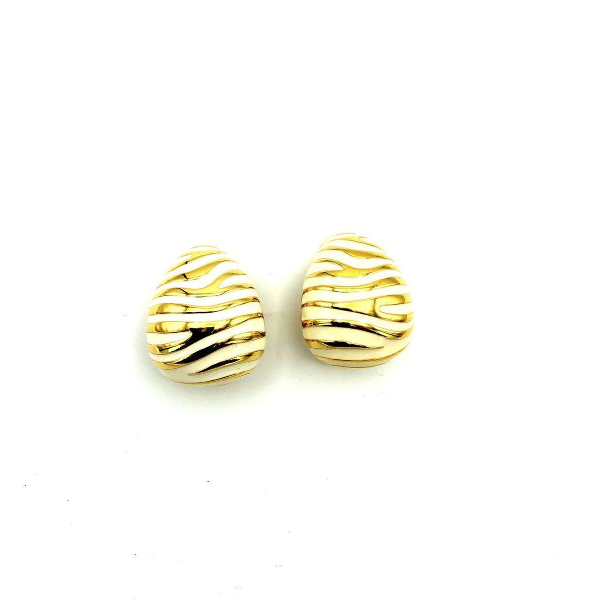 Classic Joan Rivers Gold Animal Print Vintage Clip - On Earrings - 24 Wishes Vintage Jewelry