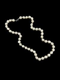 Classic Long Faux Baroque Pearl Layering Vintage Necklace - 24 Wishes Vintage Jewelry