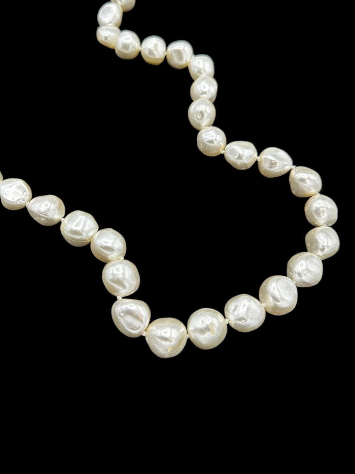 Classic Long Faux Baroque Pearl Layering Vintage Necklace - 24 Wishes Vintage Jewelry