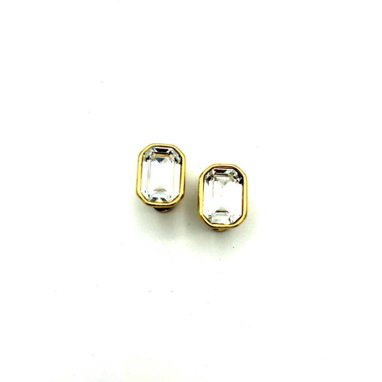 Vintage clear selling rhinestone clip on earrings