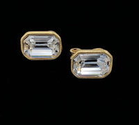 Classic Monet Clear Rhinestone Vintage Clip - On Earrings - 24 Wishes Vintage Jewelry