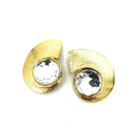Classic Retro Gold Statement Vintage Clip - On Earrings - 24 Wishes Vintage Jewelry