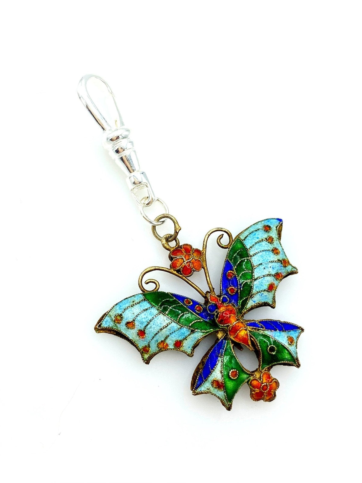 Cloisonne Enamel Butterfly Charm - 24 Wishes Vintage Jewelry