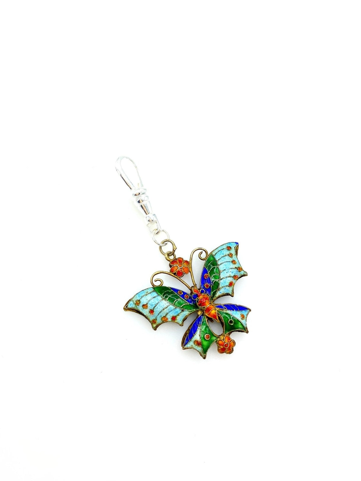 Cloisonne Enamel Butterfly Charm - 24 Wishes Vintage Jewelry