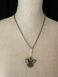 Cloisonne Enamel Butterfly Charm - 24 Wishes Vintage Jewelry