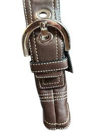 Coach 8A05 Vintage Soho Y2K Brown Leather Shoulder Bag Contrast Stitching Accessories 24 Wishes Vintage Jewelry