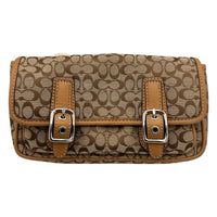Coach Bon Voyage Signature Y2K Canvas Leather Trim Belt Bag
