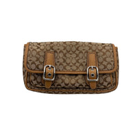 Coach Bon Voyage Signature Y2K Canvas Leather Trim Belt Bag