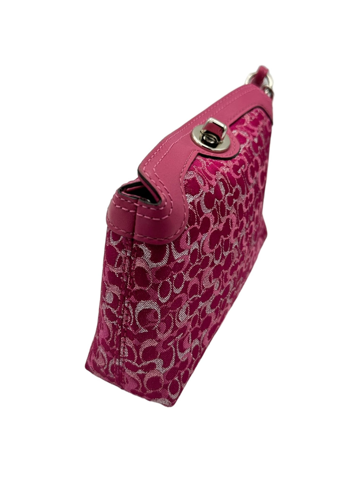 Coach Madison Pink Raspberry Y2K Limited Edition Jacquard Wristlet Clutch - 24 Wishes Vintage Jewelry