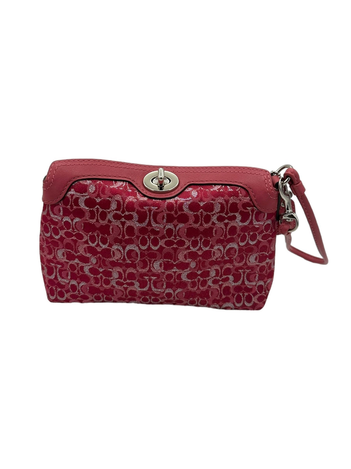 Coach Madison Pink Raspberry Y2K Limited Edition Jacquard Wristlet Clutch - 24 Wishes Vintage Jewelry