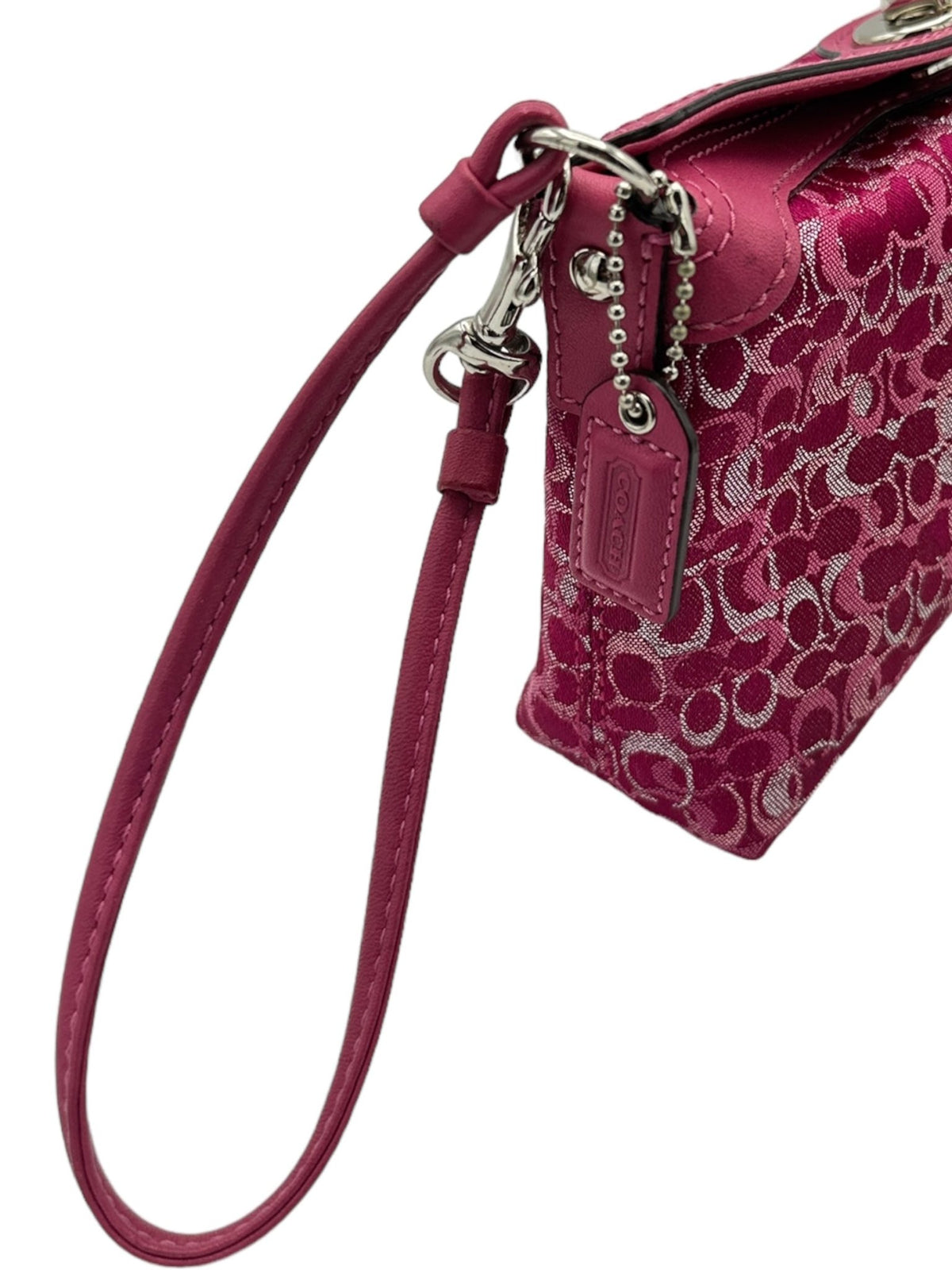 Coach Madison Pink Raspberry Y2K Limited Edition Jacquard Wristlet Clutch - 24 Wishes Vintage Jewelry