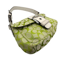 AccessoriesCoach Soho Lime Green Signature Jacquard Shoulder Bag Y2K Buckle Flap Purse F15668