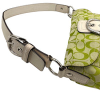 AccessoriesCoach Soho Lime Green Signature Jacquard Shoulder Bag Y2K Buckle Flap Purse F15668