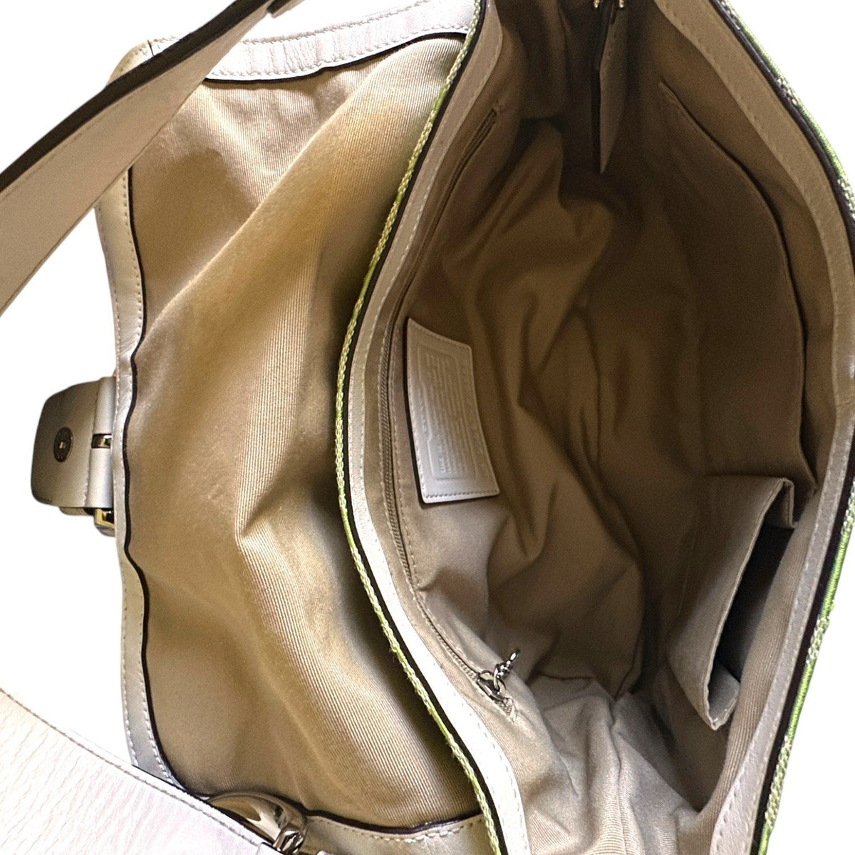 AccessoriesCoach Soho Lime Green Signature Jacquard Shoulder Bag Y2K Buckle Flap Purse F15668