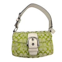 AccessoriesCoach Soho Lime Green Signature Jacquard Shoulder Bag Y2K Buckle Flap Purse F15668