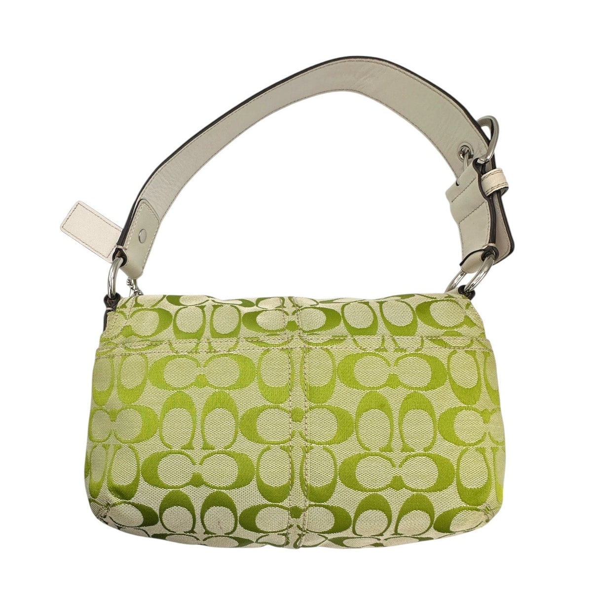 AccessoriesCoach Soho Lime Green Signature Jacquard Shoulder Bag Y2K Buckle Flap Purse F15668