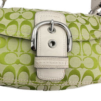 AccessoriesCoach Soho Lime Green Signature Jacquard Shoulder Bag Y2K Buckle Flap Purse F15668
