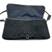 Coach Vintage Y2K Hamptons Demi Flap Bag Black Signature Canvas Purse