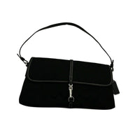 Coach Vintage Y2K Hamptons Demi Flap Bag Black Signature Canvas Purse