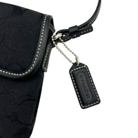 Coach Vintage Y2K Hamptons Demi Flap Bag Black Signature Canvas Purse