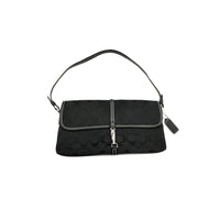 Coach Vintage Y2K Hamptons Demi Flap Bag Black Signature Canvas Purse