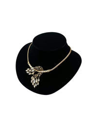Collectible Gold Crown Trifari Clear Rhinestone Floral Pendant - 24 Wishes Vintage Jewelry