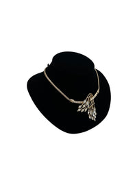 Collectible Gold Crown Trifari Clear Rhinestone Floral Pendant - 24 Wishes Vintage Jewelry