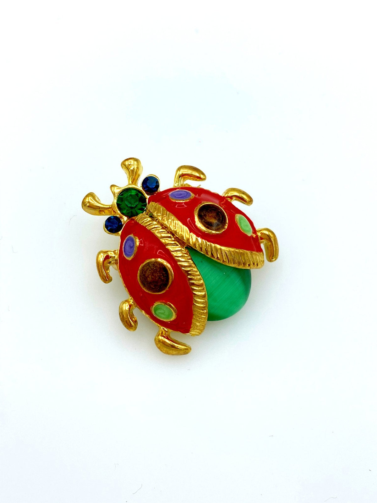 Colorful Ladybug Enamel Vintage Brooch - 24 Wishes Vintage Jewelry