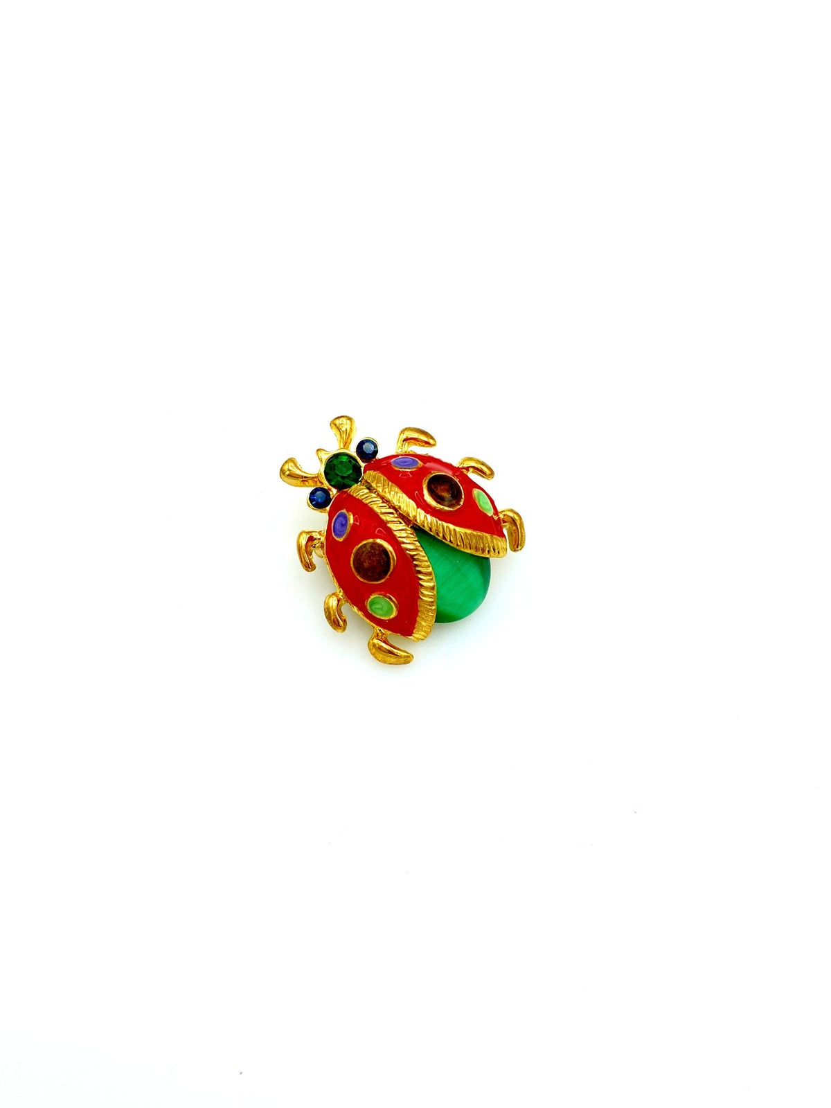 Colorful Ladybug Enamel Vintage Brooch - 24 Wishes Vintage Jewelry