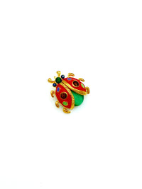 Colorful Ladybug Enamel Vintage Brooch - 24 Wishes Vintage Jewelry