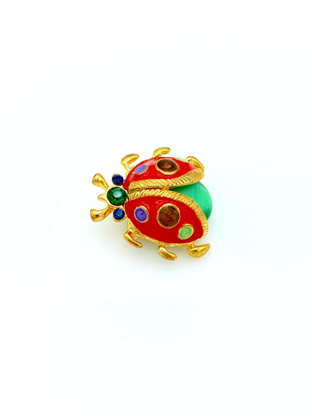 Colorful Ladybug Enamel Vintage Brooch - 24 Wishes Vintage Jewelry