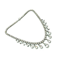 Coro Sterling Art Deco Teardrop Rhinestone Vintage Necklace - 24 Wishes Vintage Jewelry