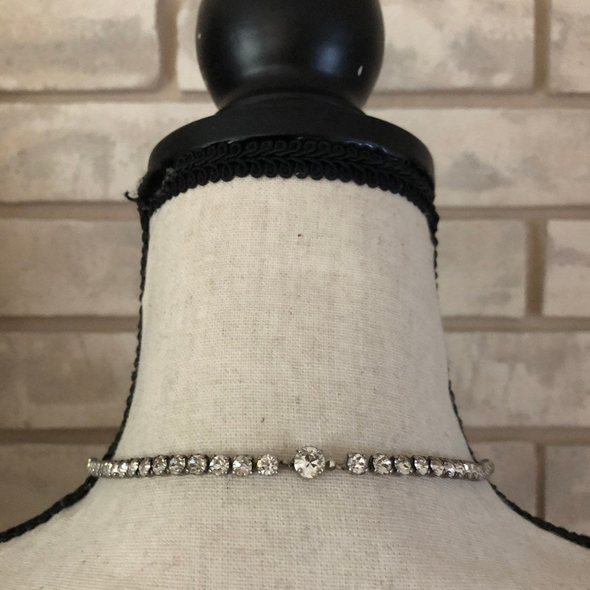 Coro Sterling Art Deco Teardrop Rhinestone Vintage Necklace - 24 Wishes Vintage Jewelry