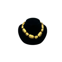 GJD Gold Nugget Chunky Statement Necklace 1980s