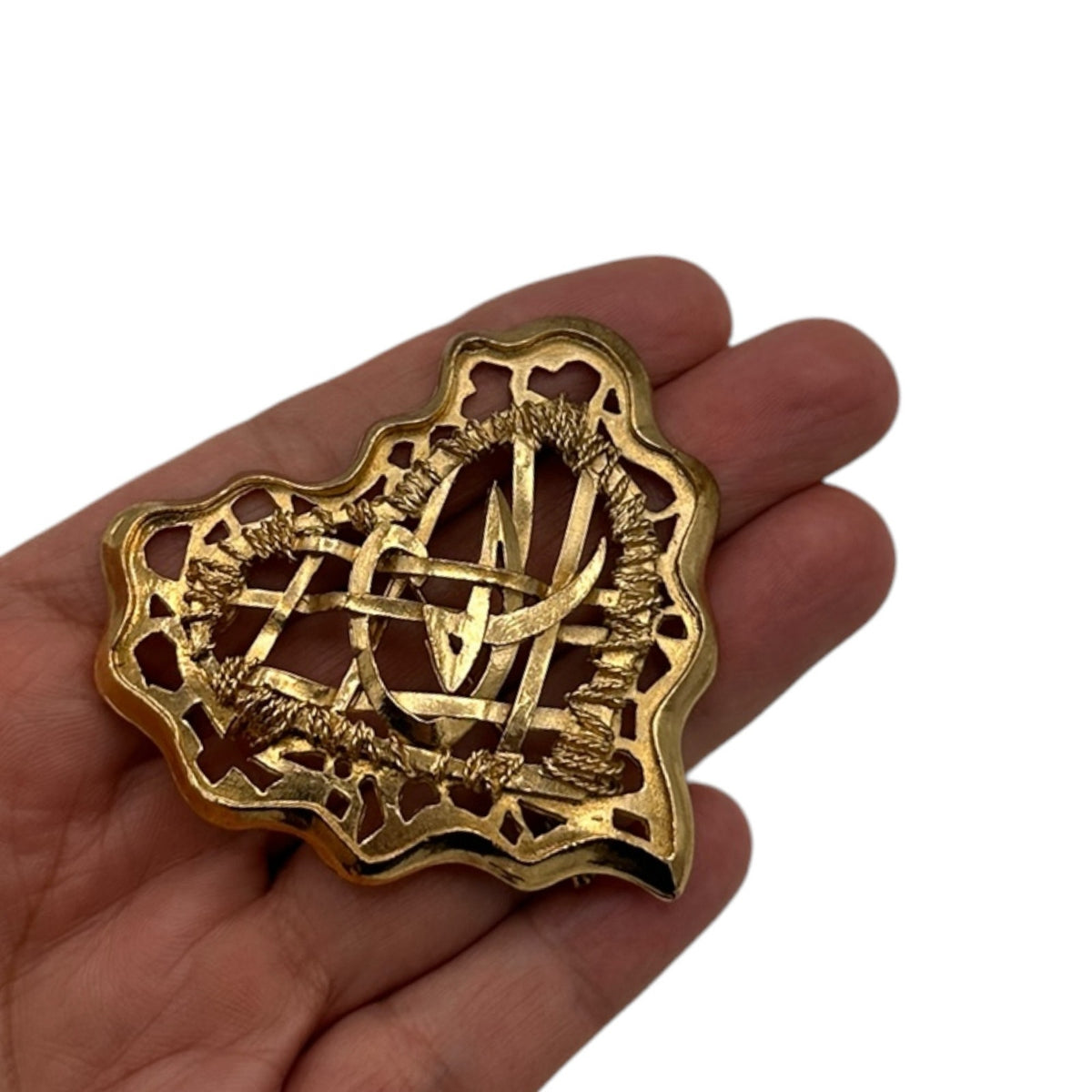 Christian Lacroix Gold Heart Brooch Made in France Vintage 1990s Pin