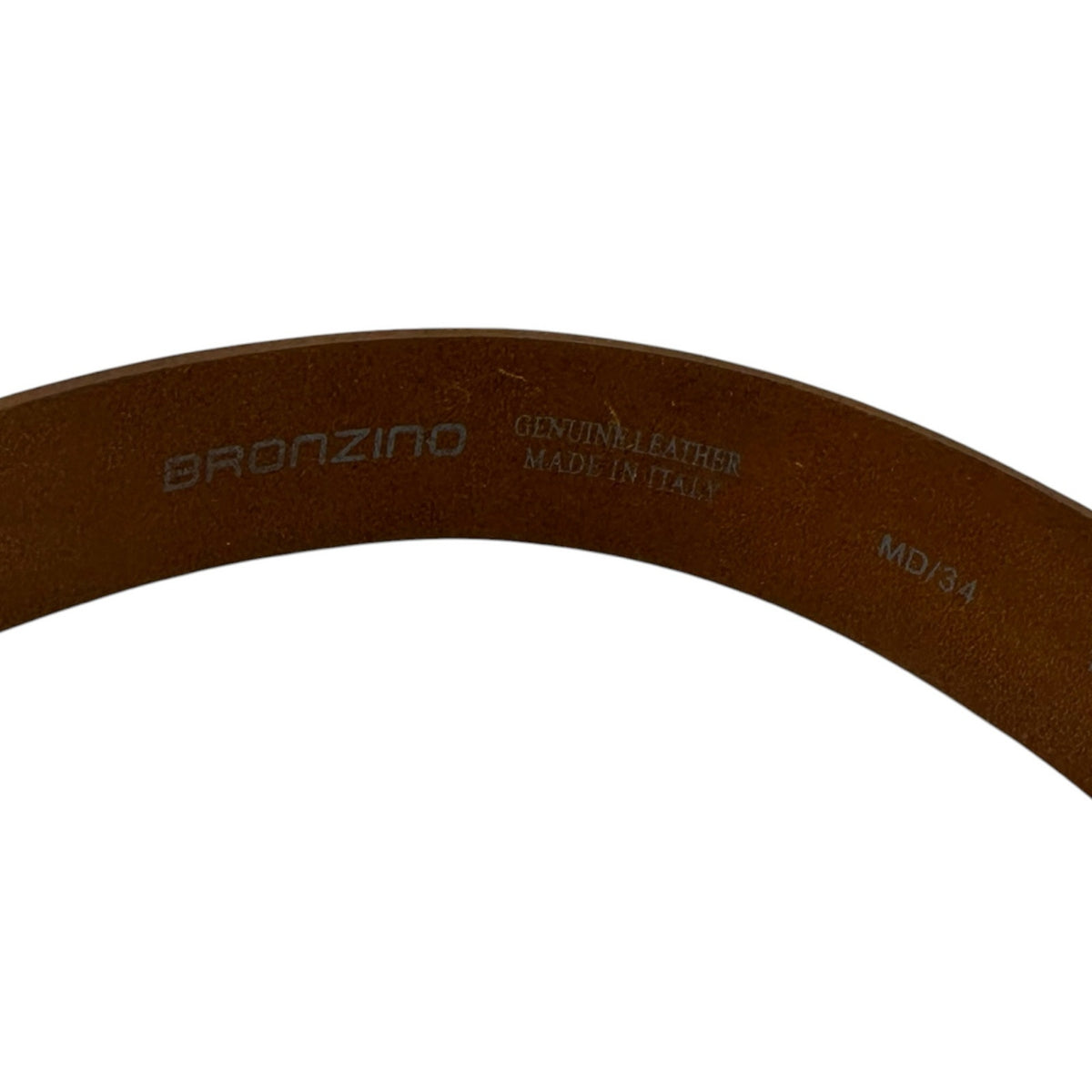 Bronzino Wide Brown Leather Belt with Brass Buckle