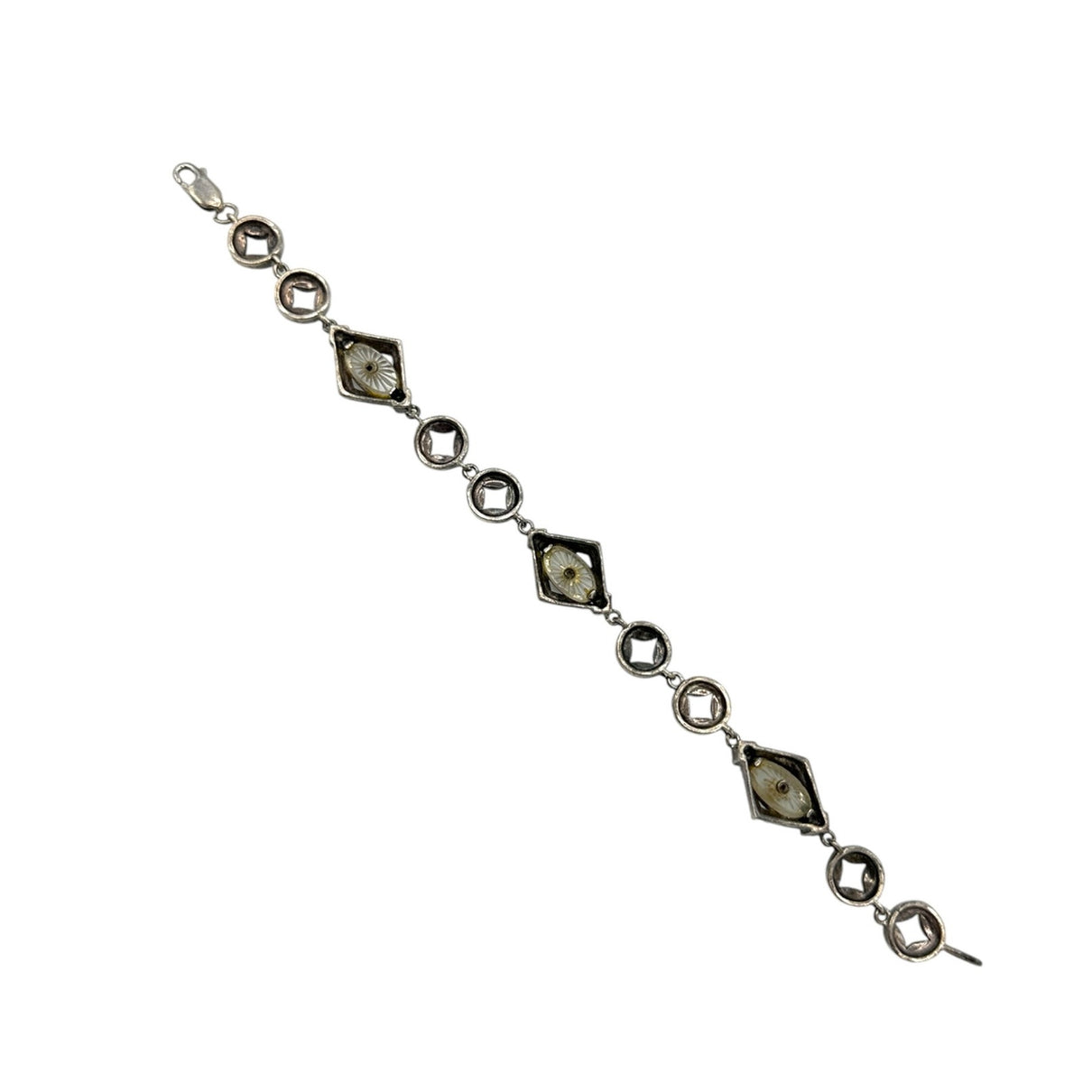 Judith Jack Sterling Silver Marcasite Camphor Glass Bracelet