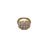 David Sigal C^A Sterling Vermeil Round & Baguette Cluster Band Ring - 24 Wishes Vintage Jewelry