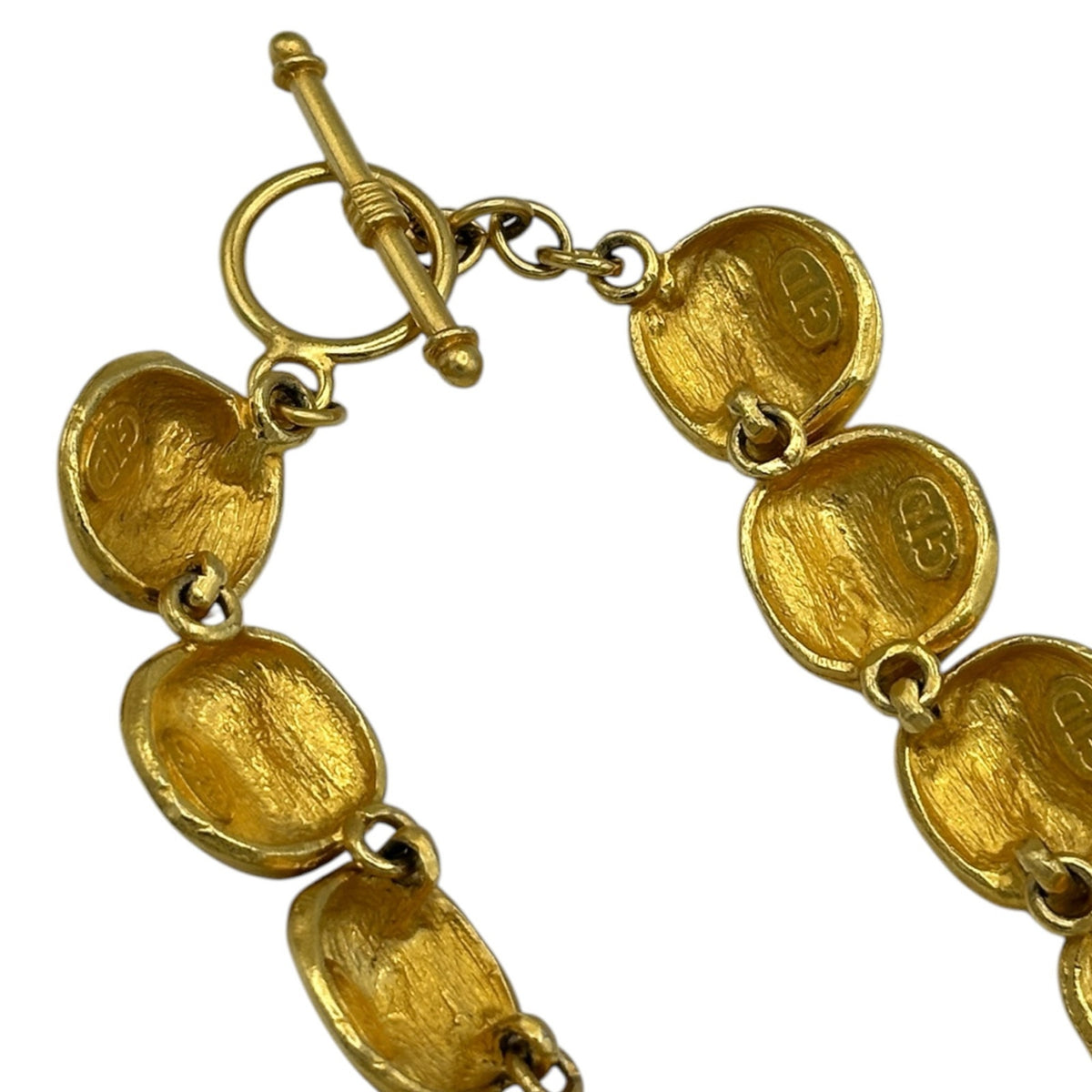 GJD Gold Nugget Chunky Statement Necklace 1980s