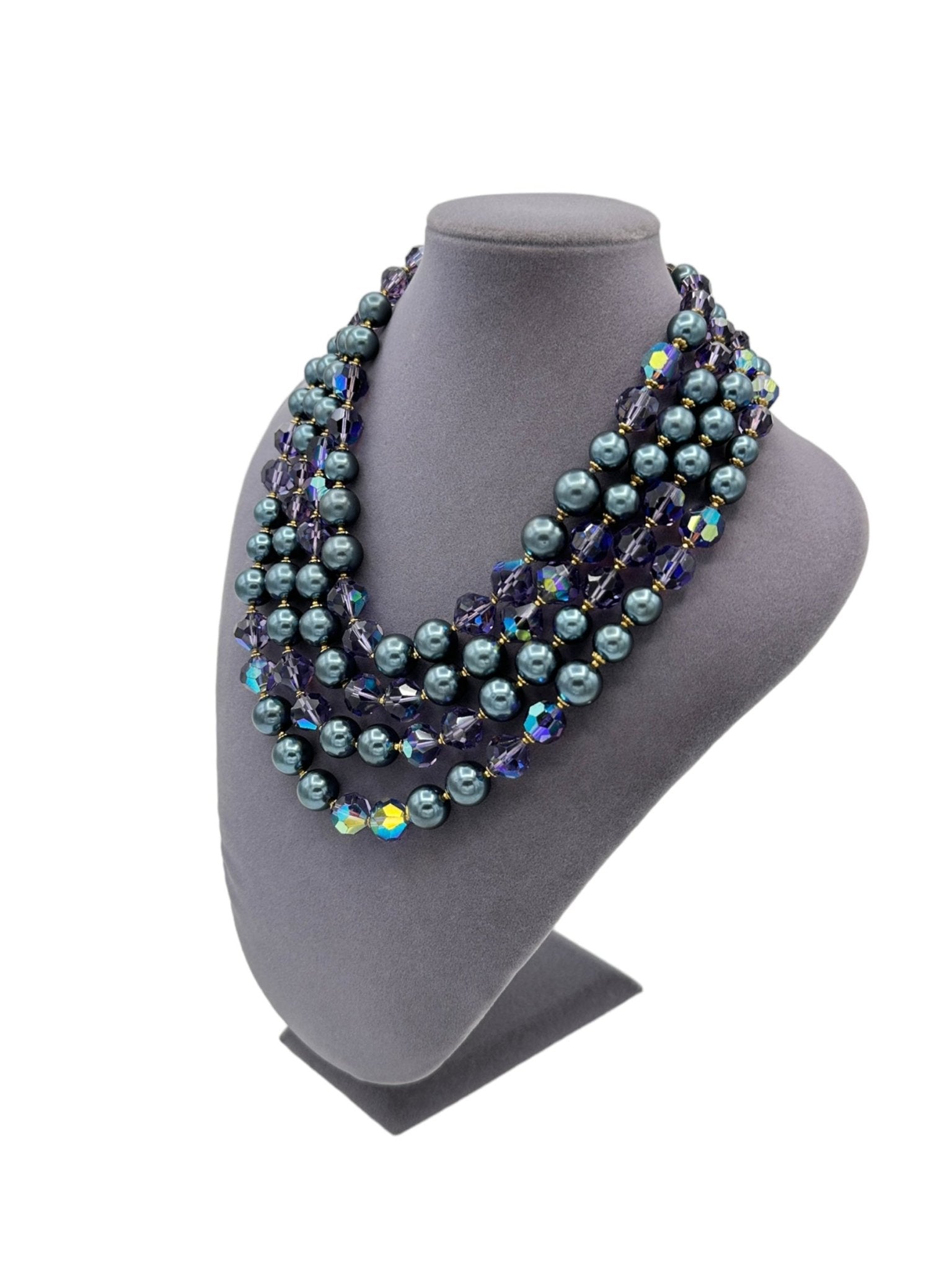 DeMario NY Purple Pearl Multi-Strand Vintage Necklace – 24