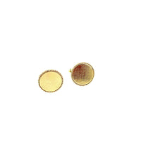 Destino Textured Gold - Filled Round Classic Monogram Cufflinks - 24 Wishes Vintage Jewelry