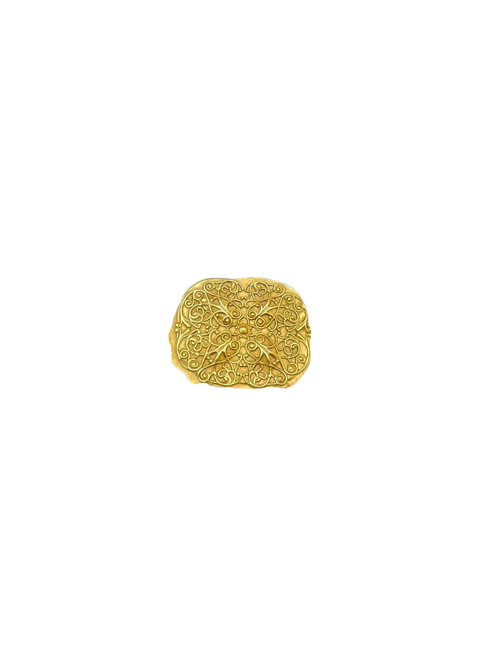 DKNY Matt Gold Victorian Revival Vintage Brooch - 24 Wishes Vintage Jewelry