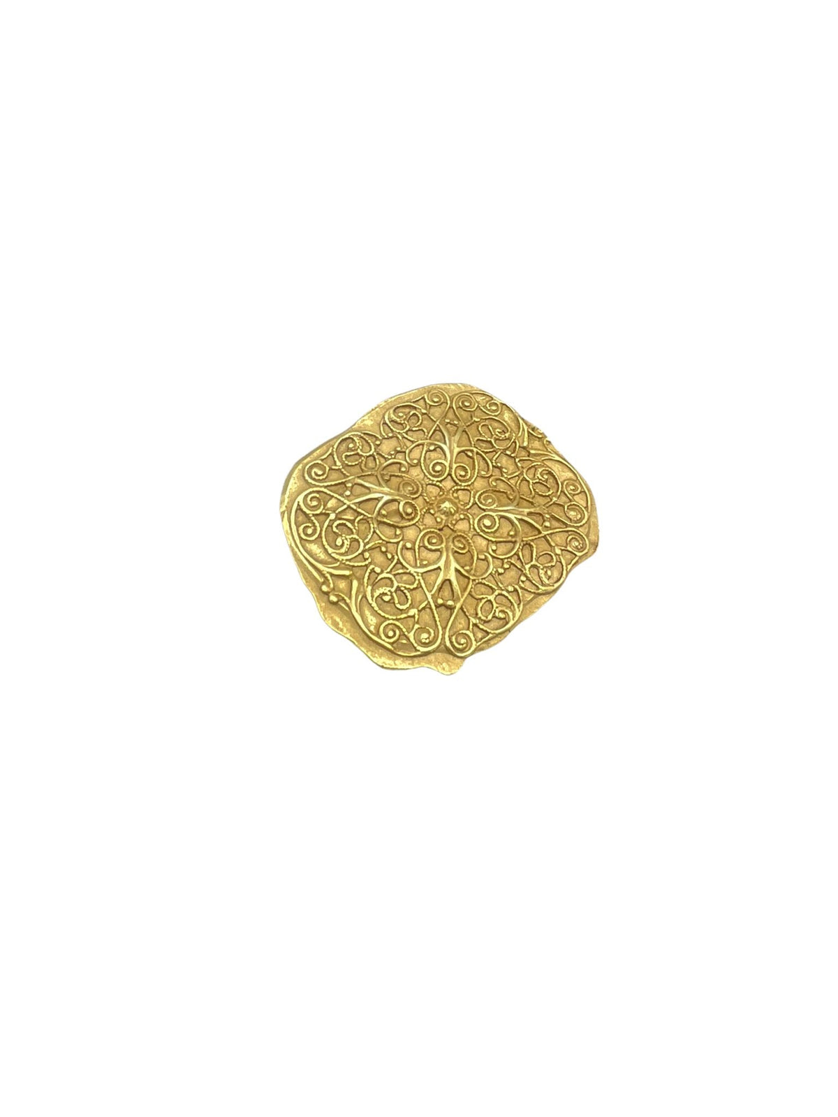 DKNY Matt Gold Victorian Revival Vintage Brooch - 24 Wishes Vintage Jewelry