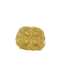 DKNY Matt Gold Victorian Revival Vintage Brooch - 24 Wishes Vintage Jewelry