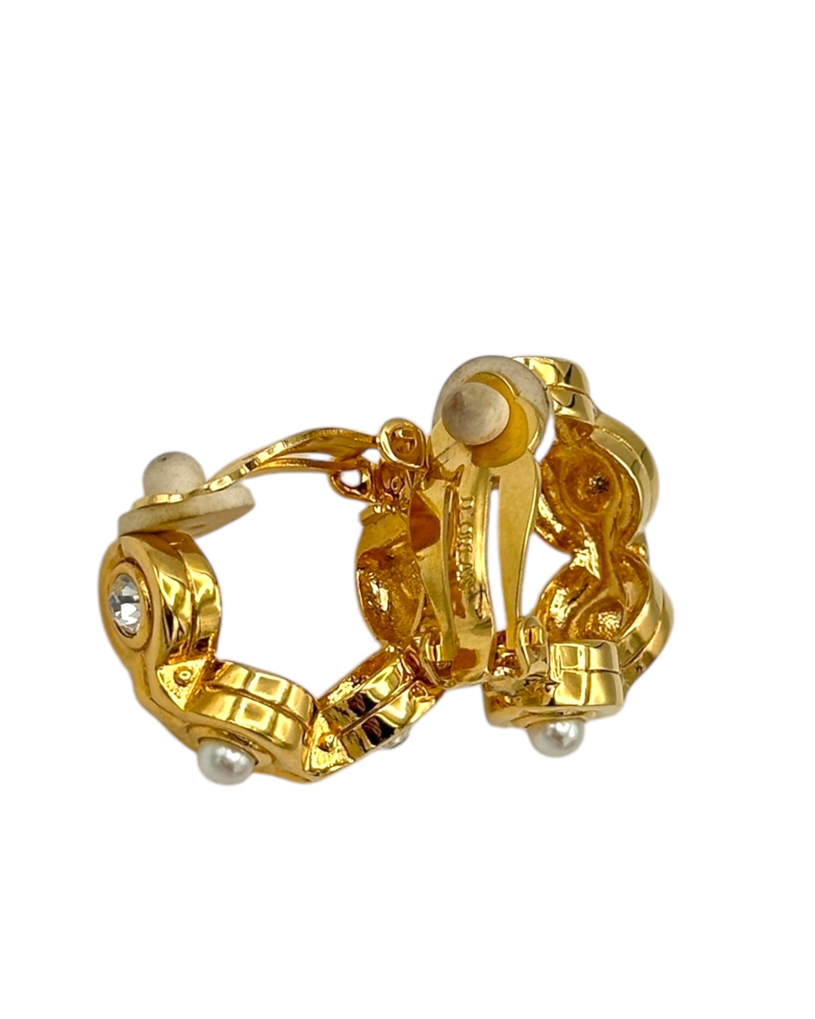 D'orlan Necklace and Pierced Earrings. Triple 22kt Gold Pl