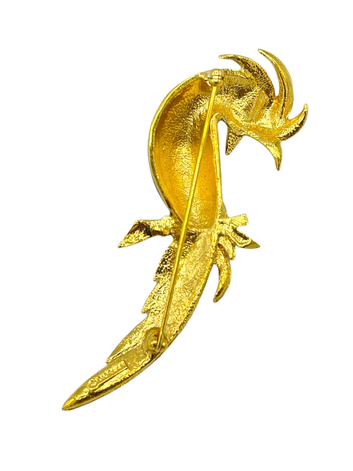 D'Orlan Enamel & Rhinestone Bird of Paradise Large Vintage Brooch - 24 Wishes Vintage Jewelry