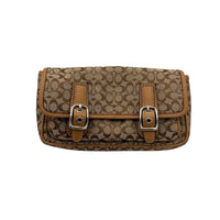 Coach Bon Voyage Signature Y2K Canvas Leather Trim Belt Bag