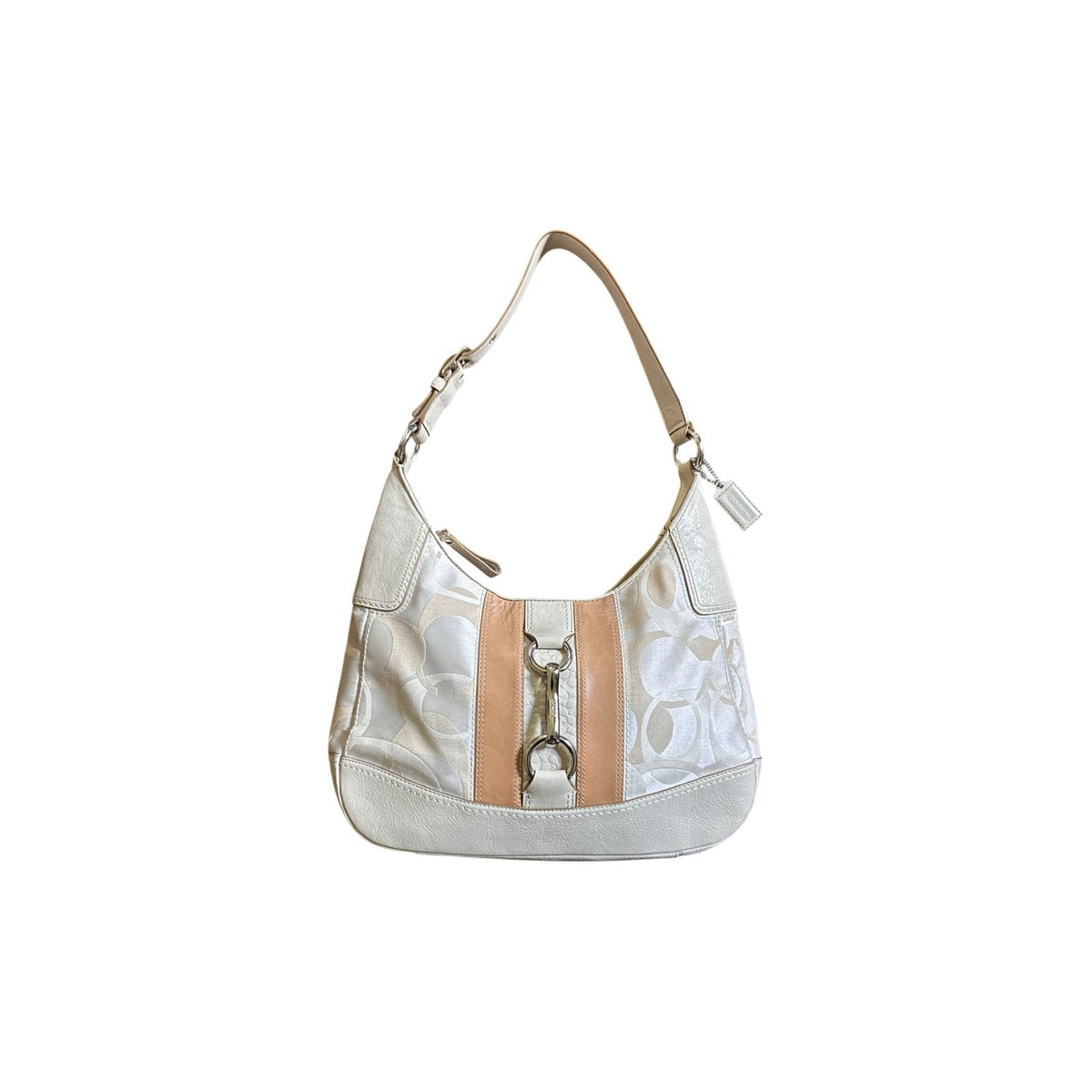 Coach Hampton Optic Signature Logo Stripe Hobo Handbag F13336